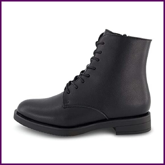 Women's Lace Up Ankle Boots with Memory Foam, Wide Width Available - Picture 3 of 6